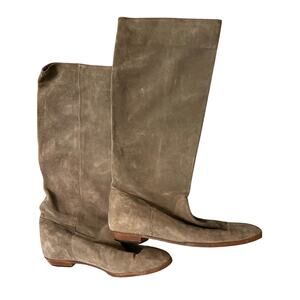 Lord & Taylor Genuine Suede 8.5 Narrow Pirate Boots Grog Buccaneer Casual Gray